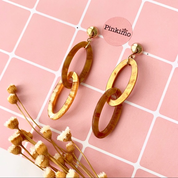 Pinkimo Jewelry - Double Rings Acrylic Resin Earrings